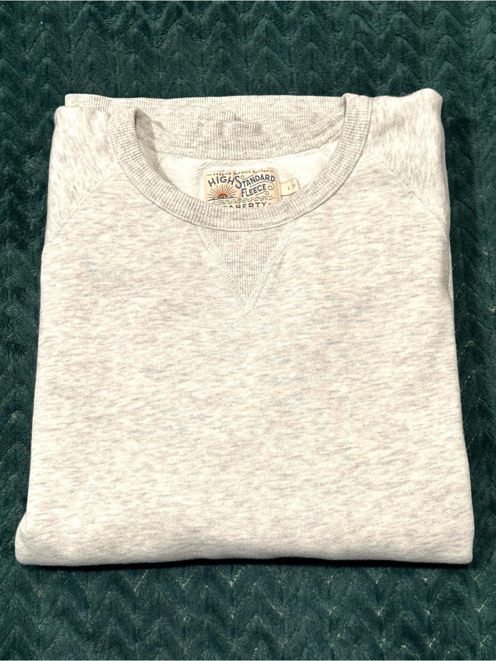 Faherty High Standard Fleece Organic Cotton Crewneck Sweatshirt Heather Oatmeal